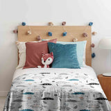 Set di biancheria da letto con coperta terapeutica bianca con riccio