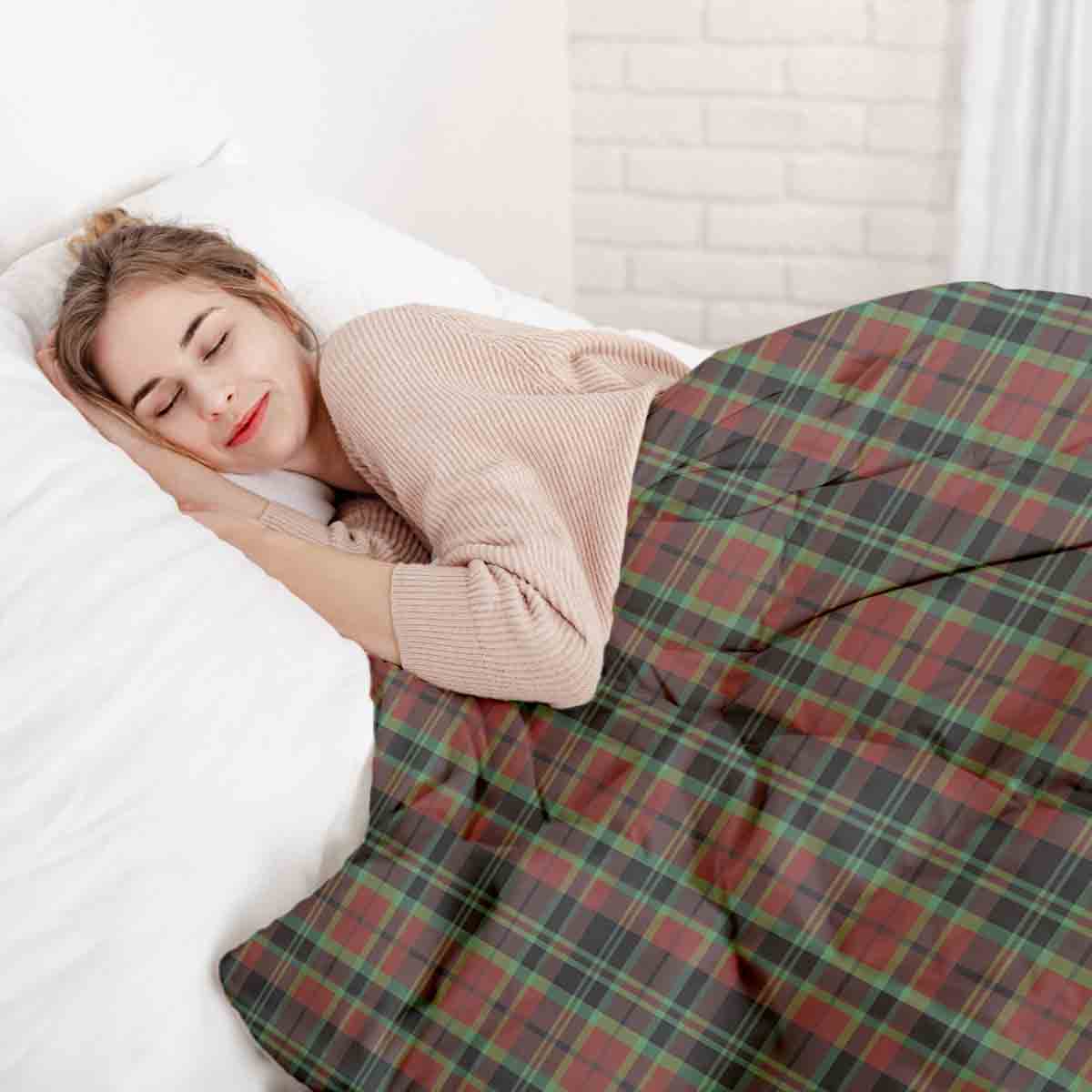 Set di biancheria da letto con coperta terapeutica motivo natalizio a quadri