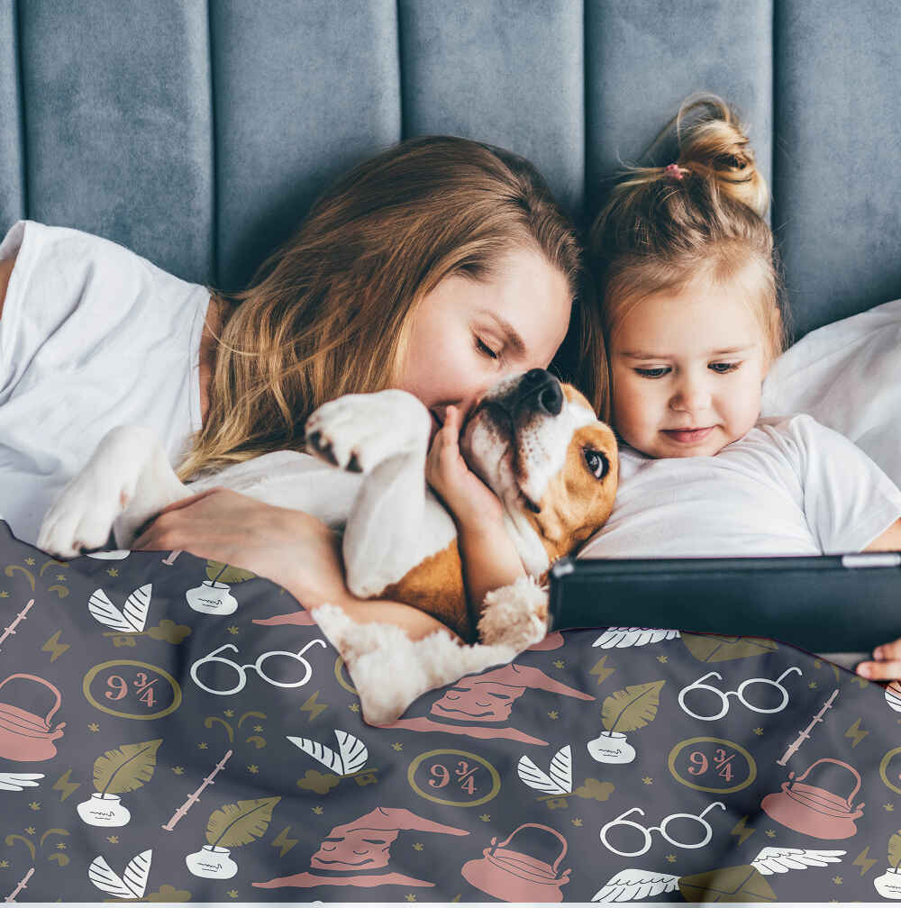 Set di biancheria da letto coperta terapeutica nero magia