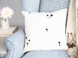 Cuscino salute bianco con soffioni neri