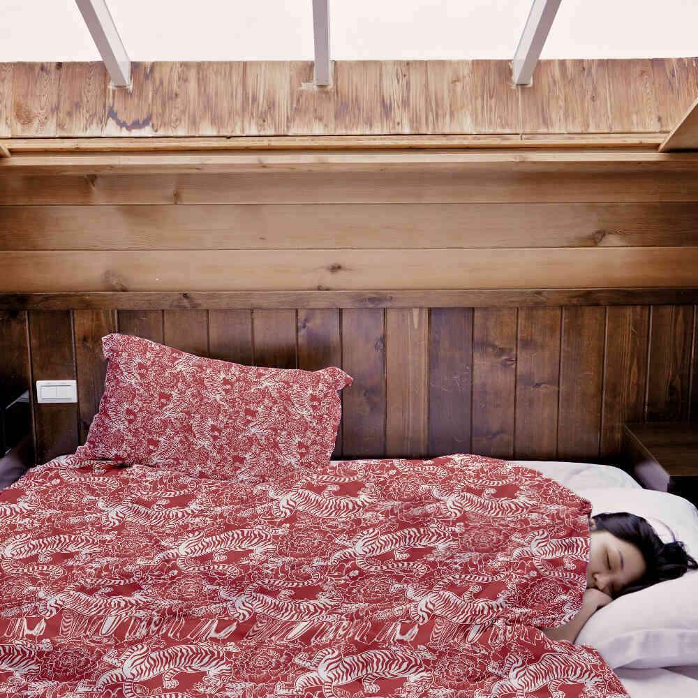 Set di biancheria da letto con coperta terapeutica Tigre cinese