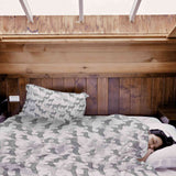 Set di biancheria da letto con coperte terapeutiche grigie con asini