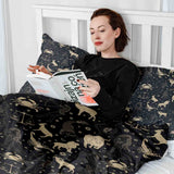 Coperta terapeutica originale - Rivestimento in cotone nero con costellazioni