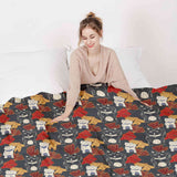 Set di biancheria da letto con coperta terapeutica Gatto che saluta