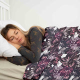 Set di biancheria da letto con coperta terapeutica e mare di fiori viola