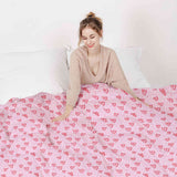 Coperta terapeutica originale - Rivestimento in cotone rosa con cuori rossi