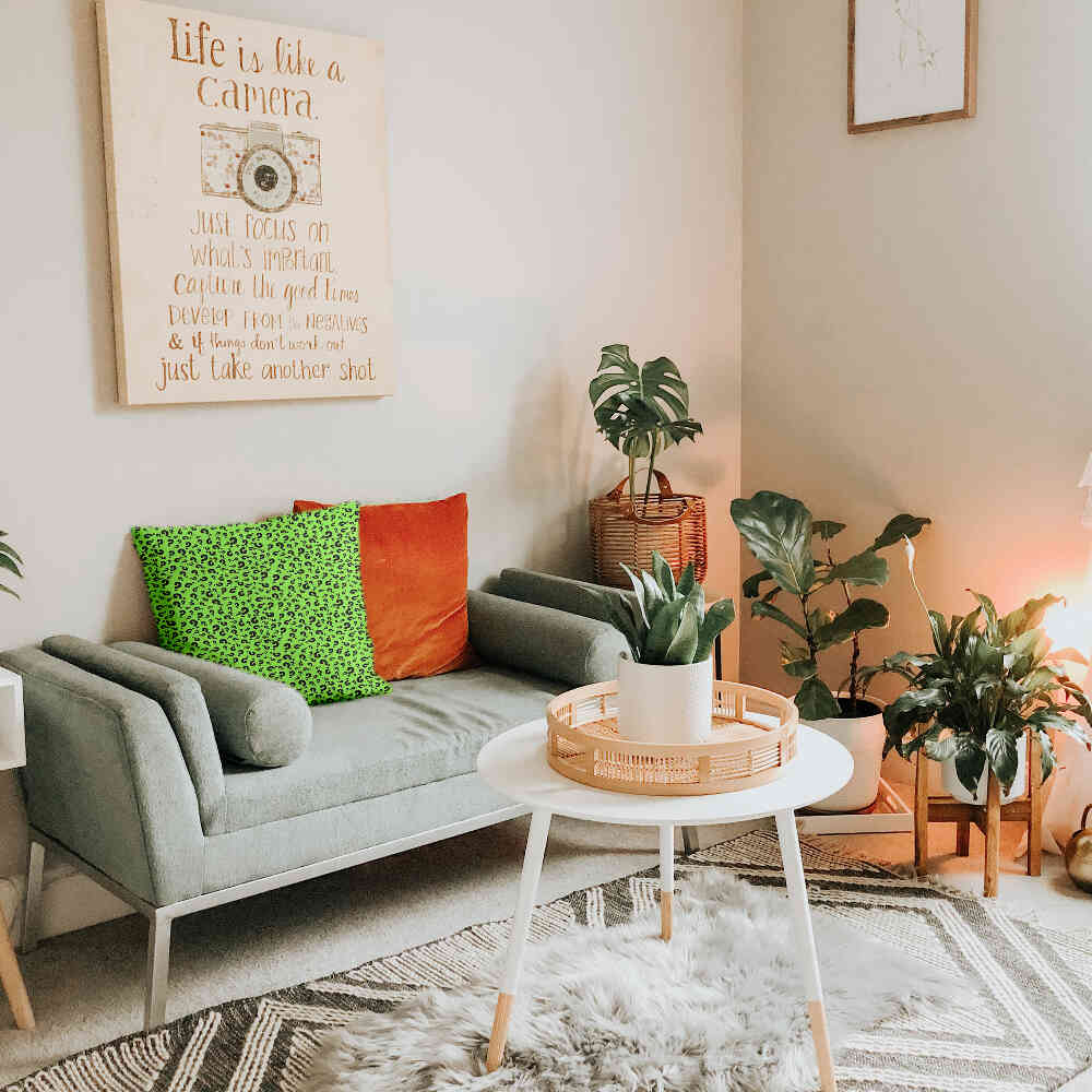 Cuscino salute verde chiaro con punto interrogativo