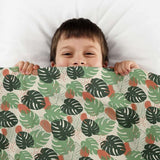 Coperta terapeutica originale - Rivestimento in cotone Monstera chiara