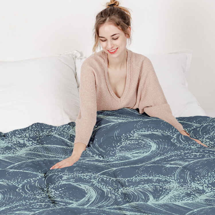 Coperta terapeutica originale - Rivestimento in cotone Onde nel mare