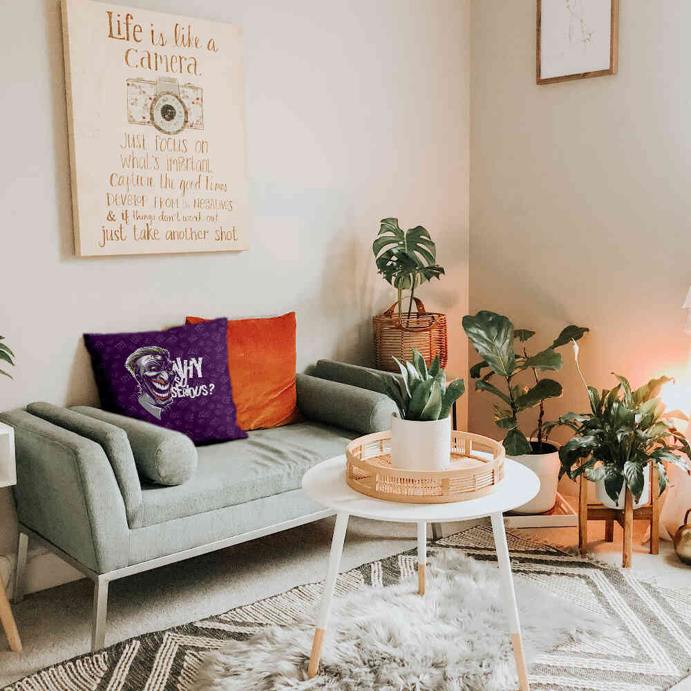 Cuscino salute viola Why So Serious?