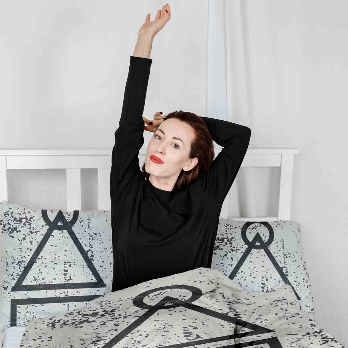 Set di biancheria da letto con coperte terapeutiche bianco forme Dalgona