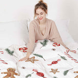Set di biancheria da letto con coperta terapeutica bianca per il periodo natalizio