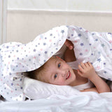Set di biancheria da letto con coperte terapeutiche bianco con stelle