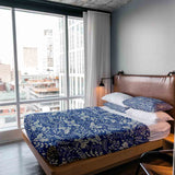 Set di biancheria da letto con coperta terapeutica blu Natale