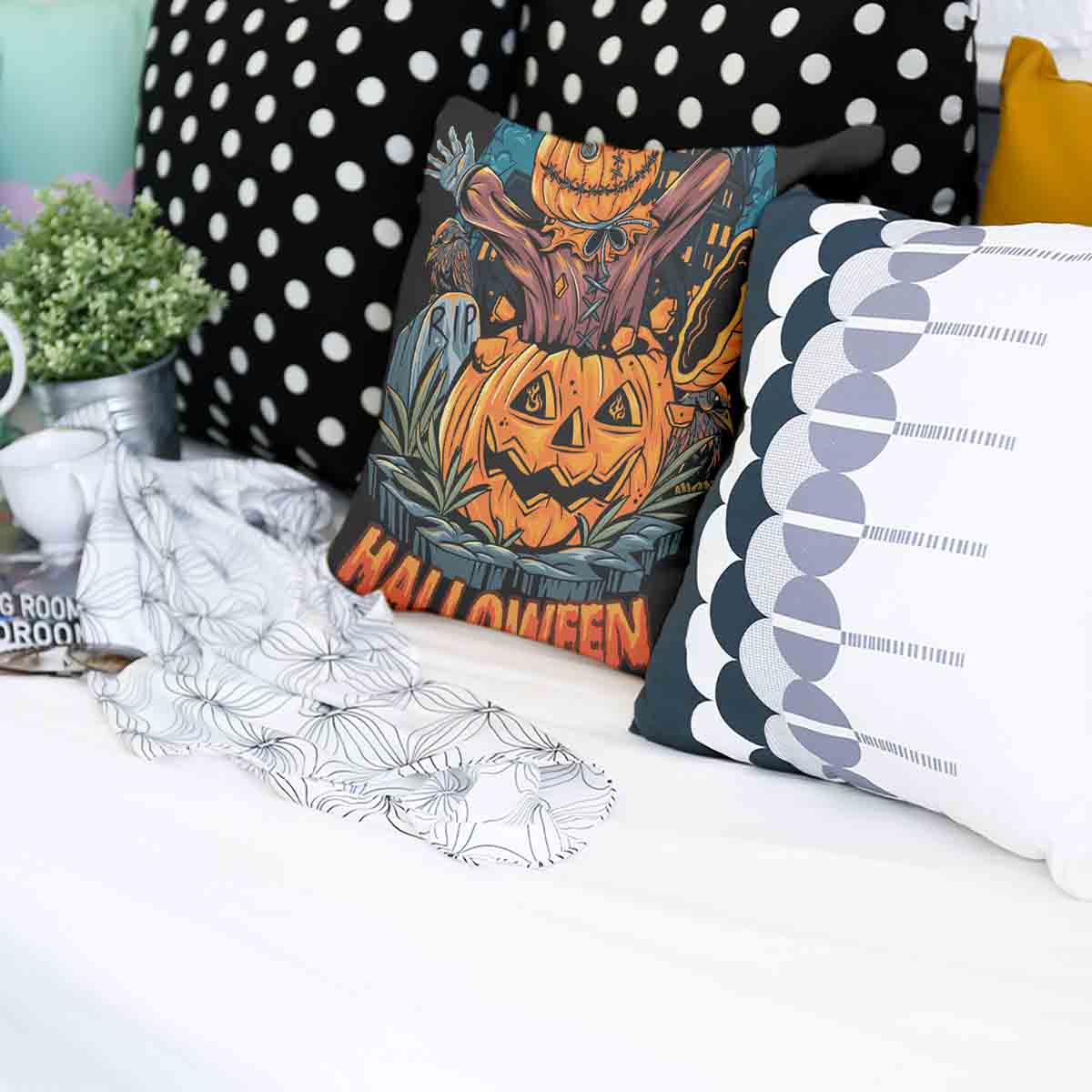 Cuscino salute Halloween zucca