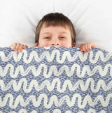 Set di biancheria da letto con coperte terapeutiche onde bianche blu