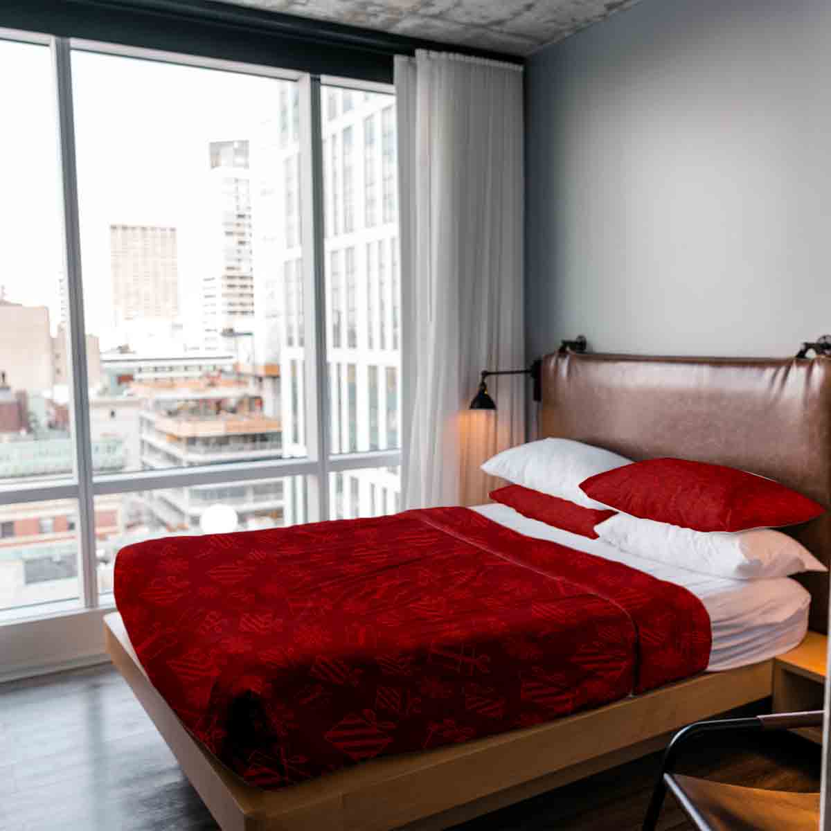 Set di biancheria da letto con coperta terapeutica rosso regali