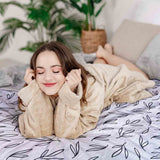 Set di biancheria da letto con coperte terapeutiche rami grigio chiaro
