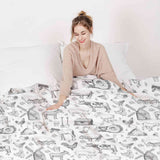 Set di biancheria da letto con coperta terapeutica grigio fattoria