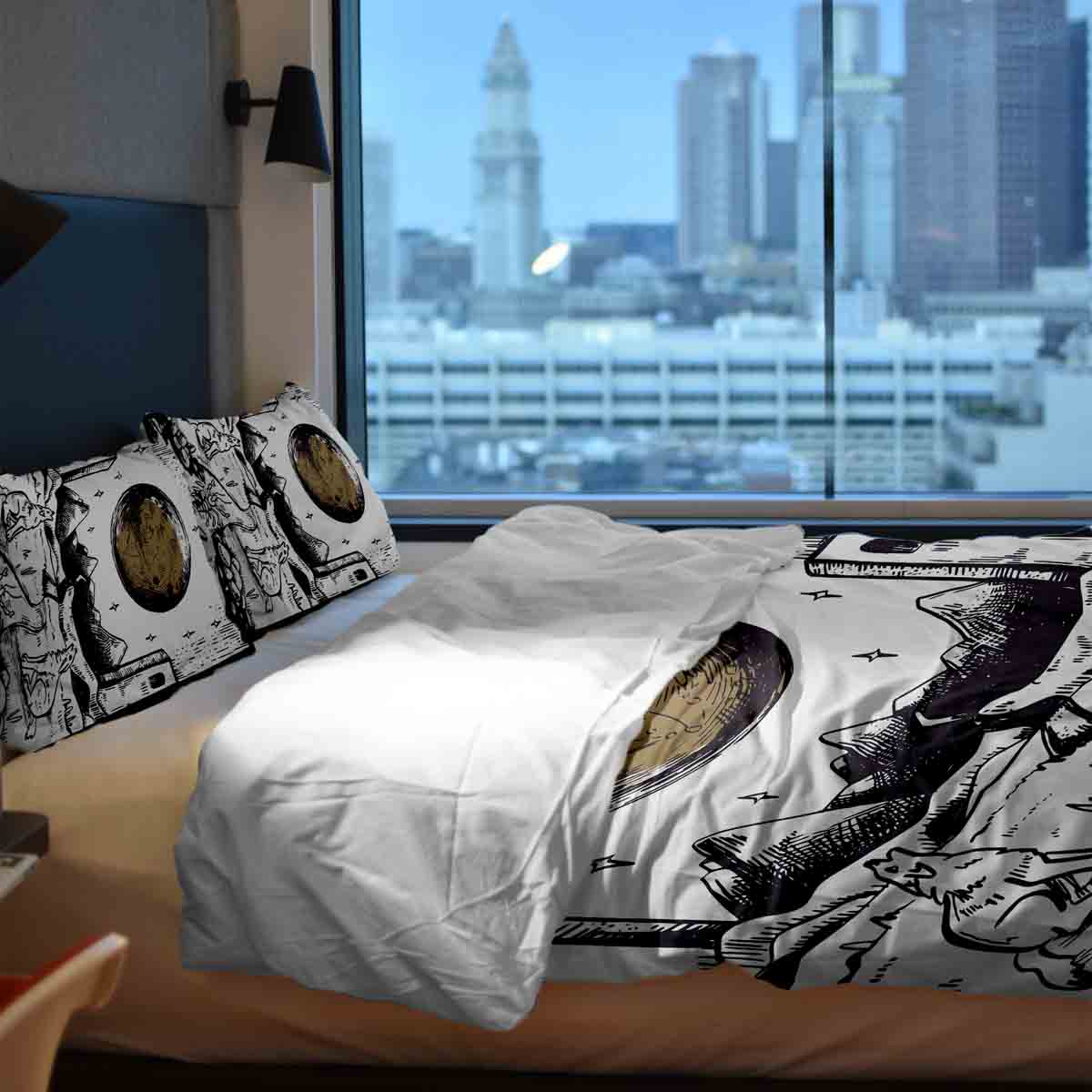 Set di biancheria da letto con coperta terapeutica Lupo e Luna