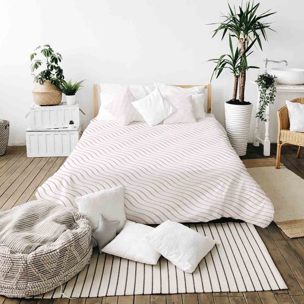Coperta terapeutica originale - Rivestimento in cotone rosa a onde