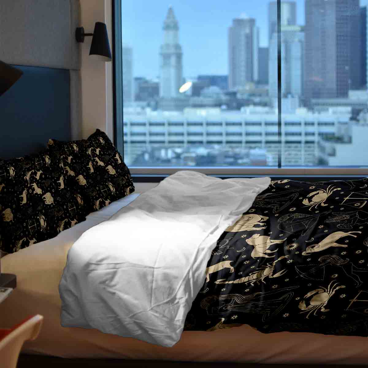 Coperta terapeutica originale - Rivestimento in cotone nero con costellazioni