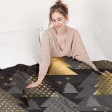 Coperta terapeutica originale - Rivestimento in cotone con alberi di Natale dorati