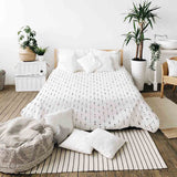 Set di biancheria da letto con coperta terapeutica bianca con punti neri