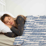 Set di biancheria da letto con coperta terapeutica e motivo blu
