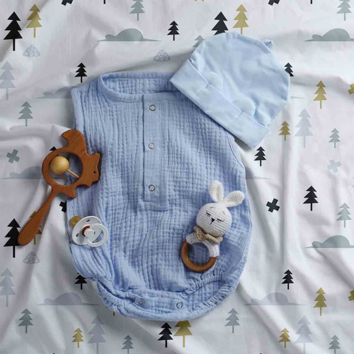 Set di biancheria da letto con coperta terapeutica Foresta grigia