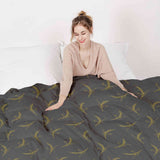 Set di biancheria da letto con coperta terapeutica grigia con grano