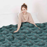 Set di biancheria da letto con coperte terapeutiche onde turchese-verde