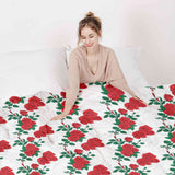 Coperta terapeutica originale - Rivestimento in cotone bianco con cespuglio di rose