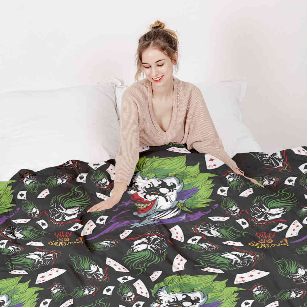 Set di biancheria da letto con coperta terapeutica Joker colorato