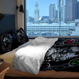 Set di biancheria da letto con coperta terapeutica grigia con lupo