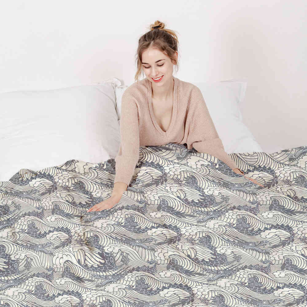 Set di biancheria da letto con coperta terapeutica Mare tempestoso