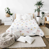 Set di biancheria da letto con coperte terapeutiche a strisce colorate