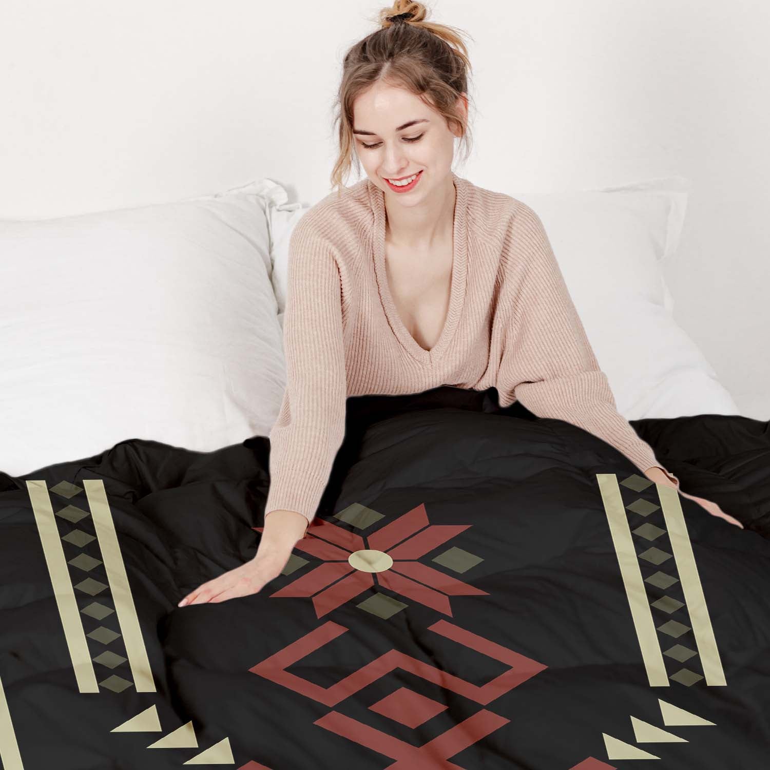 Set di biancheria da letto con coperta terapeutica e grande fiocco di neve