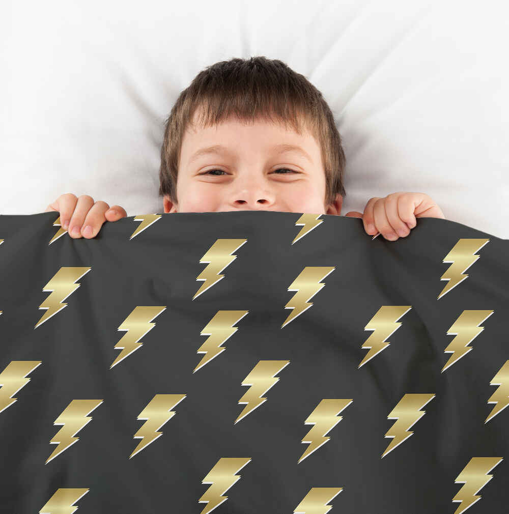 Set di biancheria da letto con coperta terapeutica nero con Harry Blitz