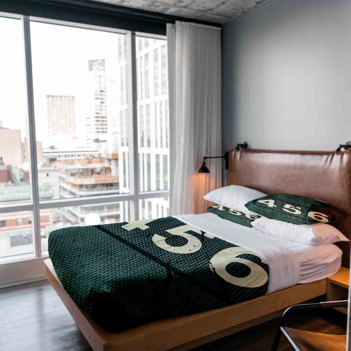 Set di biancheria da letto con coperta terapeutica verde 456