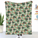 Coperta terapeutica originale - Rivestimento in cotone Monstera chiara