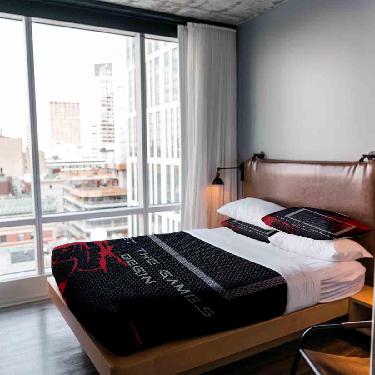 Set di biancheria da letto con coperta terapeutica nero Let's Play