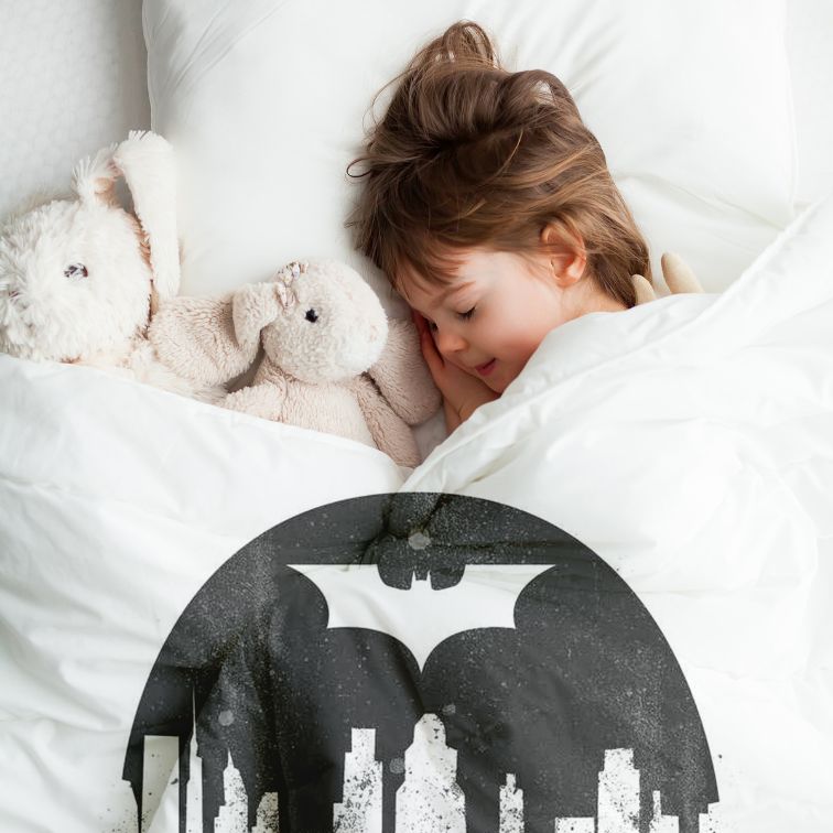 Coperta terapeutica originale - Rivestimento in cotone Batman bianco