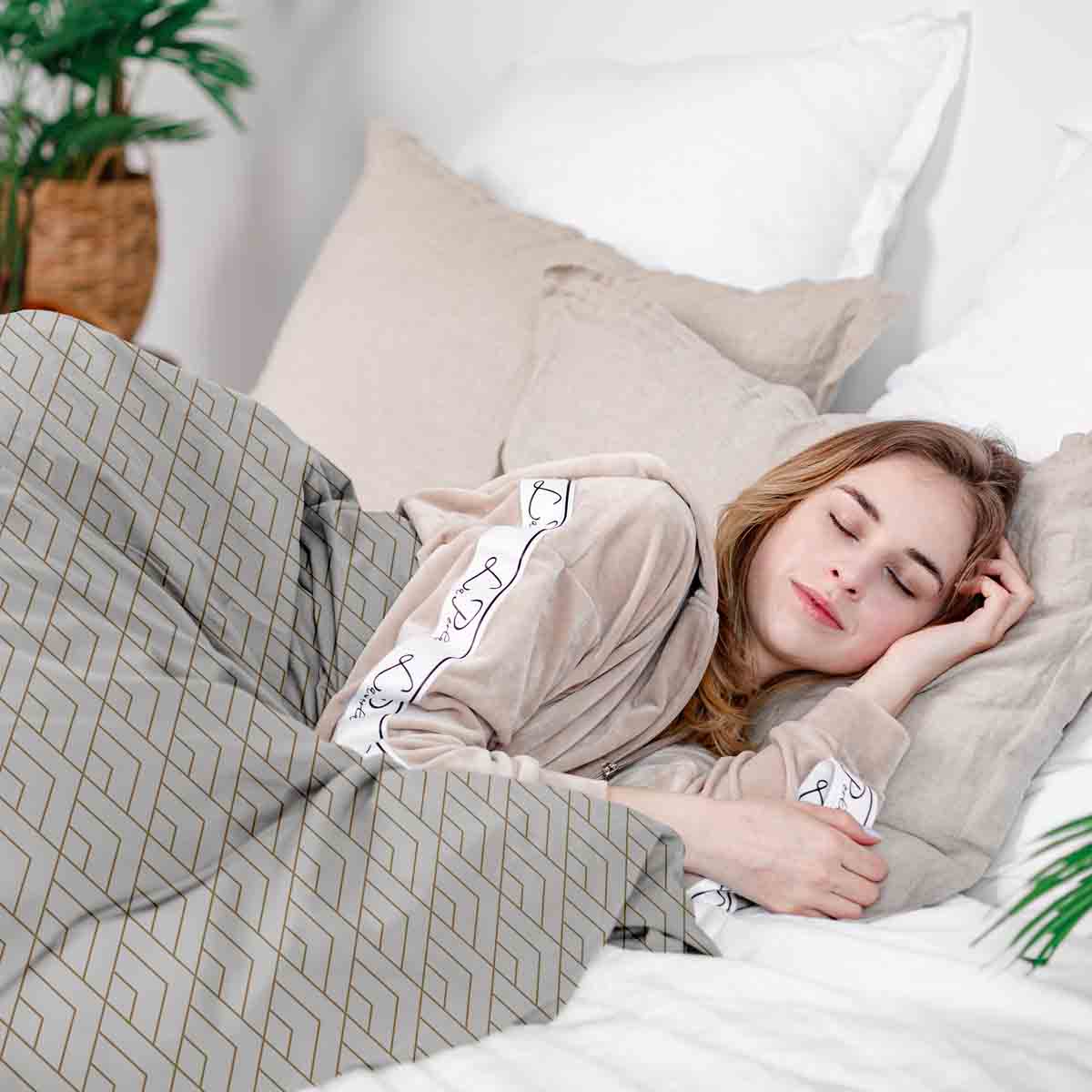 Coperta terapeutica originale - Rivestimento in cotone con motivo a strisce dorate