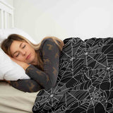 Coperta terapeutica originale - Rivestimento in cotone nero con ragnatela