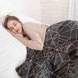 Coperta terapeutica originale - Rivestimento in cotone nero con ragnatela