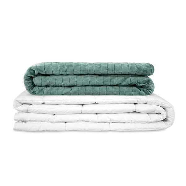 Coperta terapeutica originale - Coperta ponderata con rivestimento per 4 stagioni in verde menta per adulti