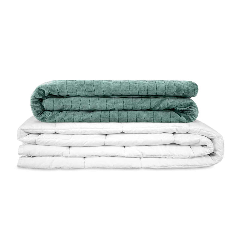 Coperta terapeutica originale - Coperta ponderata con rivestimento per 4 stagioni in verde menta per adulti