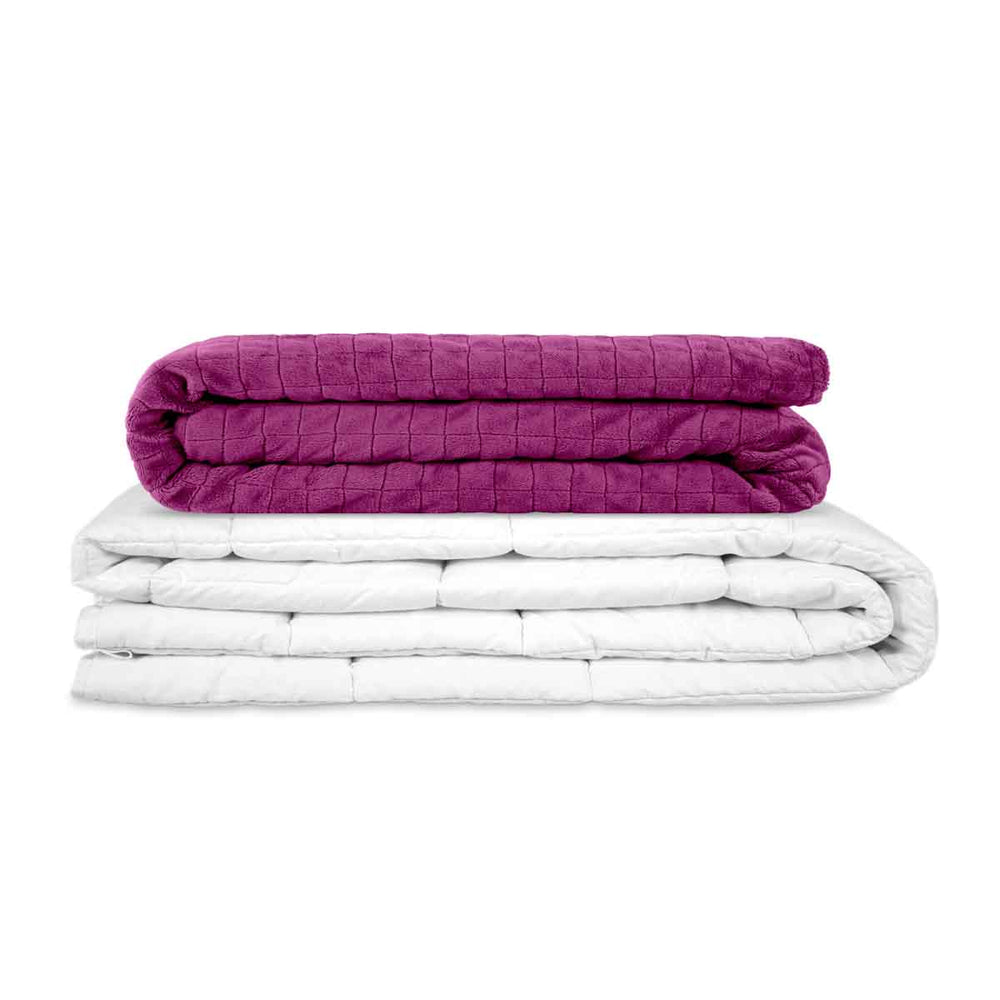Coperta terapeutica originale - Coperta ponderata con rivestimento per 4 stagioni in viola per adulti
