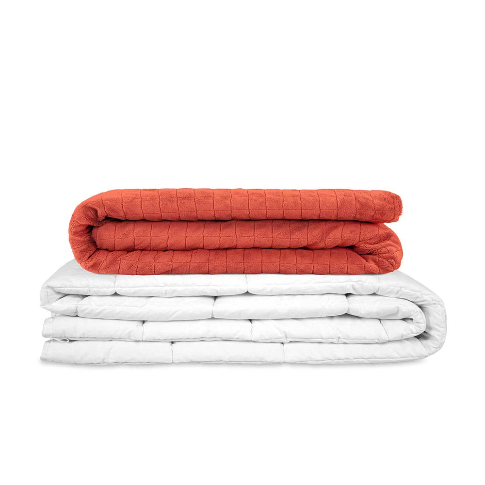 Coperta terapeutica originale - Coperta ponderata con rivestimento per 4 stagioni in rosso per adulti